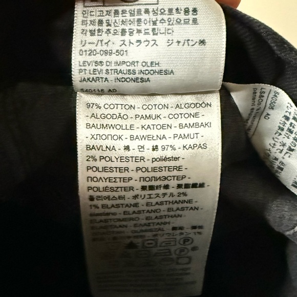 LEVI’S Premium Wedgie Distressed Raw Hem Black Jeans - Picture 11 of 13